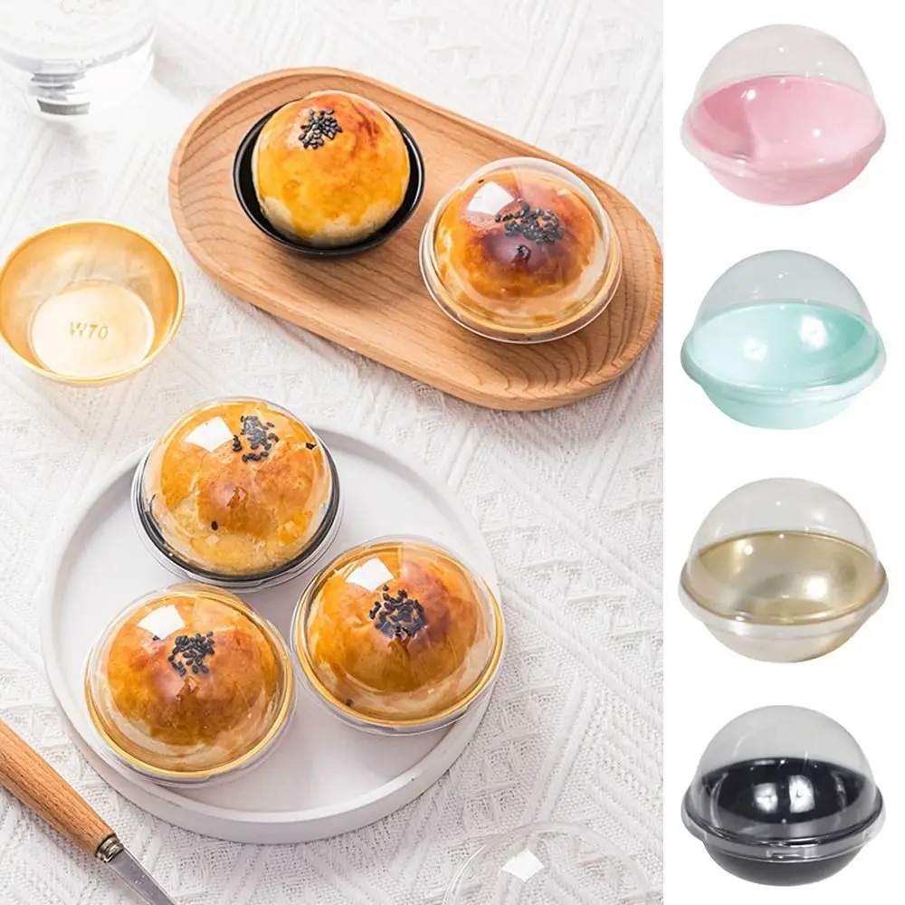 

Small Round Round Plastic Moon Cake Box Hemispherical DIY Candy Gift Dome Box 50pcs Transparent Transparent Packaging Box