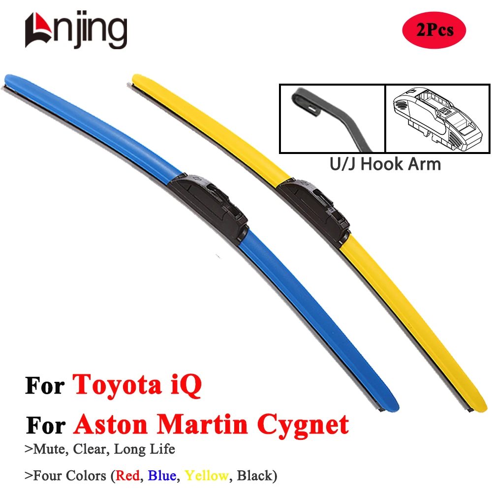 

LNJING Colorful Windshield Wiper Blades For Aston Martin Cygnet Toyota iQ Hatchback 2011 2012 2013 Car Exterior Accessories Part