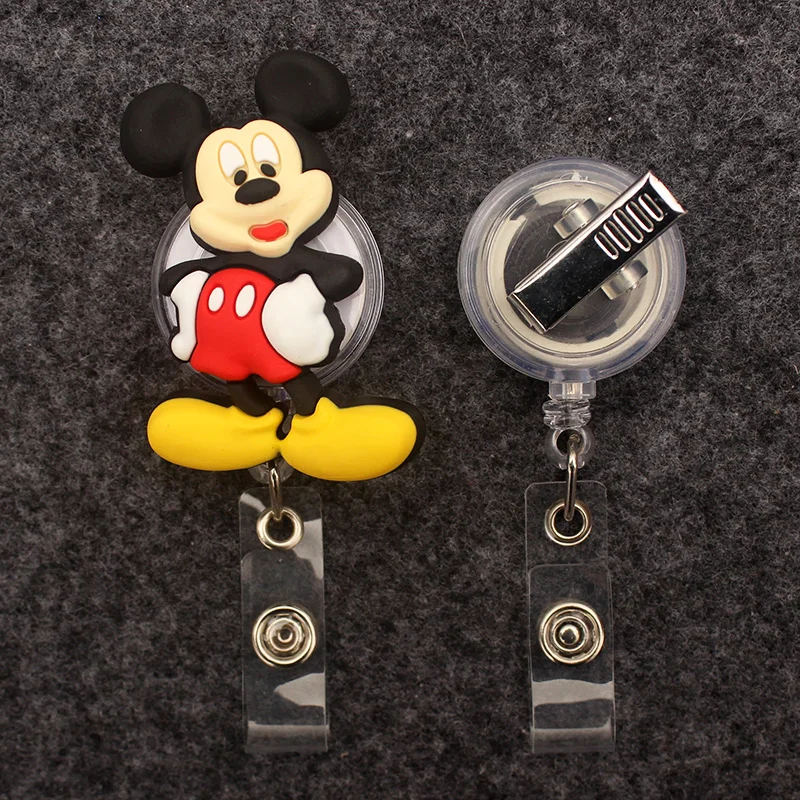 Big Size Couple Mouse Style Badge Reel Nurse Workers Enfermera ID Holder Girl Boy Retractable Name Card Holder Accessory