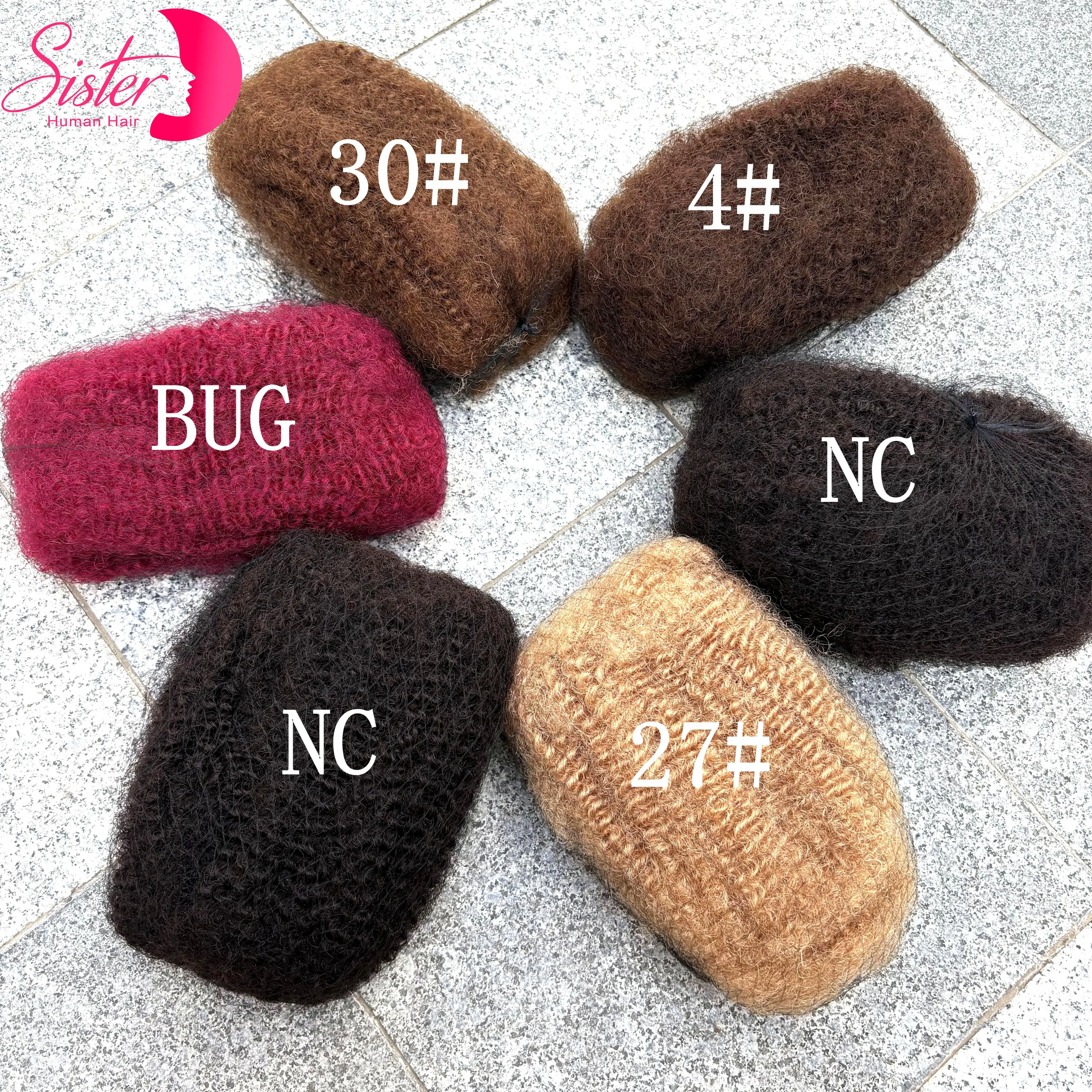 10-18In Colored 4C Afro Kinky Bulk Human Hair Extensions No Weft 50g/Pack Brazilian Remy Bulk for Locs Micro Twist Braiding Hair