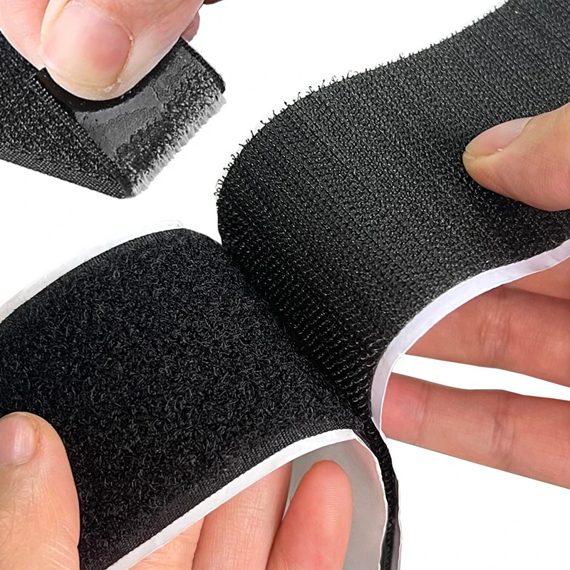 Cinta mágica autoadhesiva de 2CM x 1/3/5M, cierre de velcro con gancho y bucle, cinta adhesiva de nailon para costura con correa de pegamento