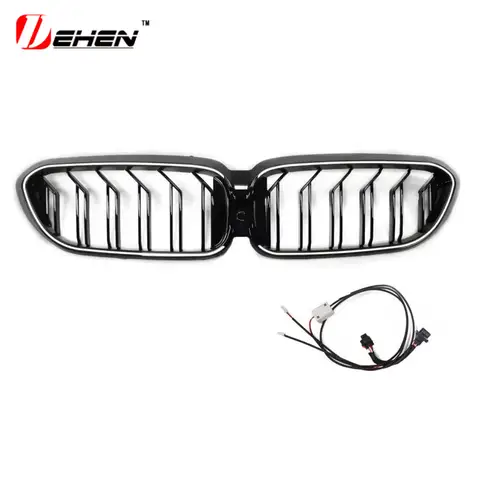 For BMW 1 2 3 4 5 Series G20 G30 G32 G01 G02 G08 G05 G06 G07 G14 G15 G16 G11 G12  With LED lights Car Front Bumper Kidney Grille