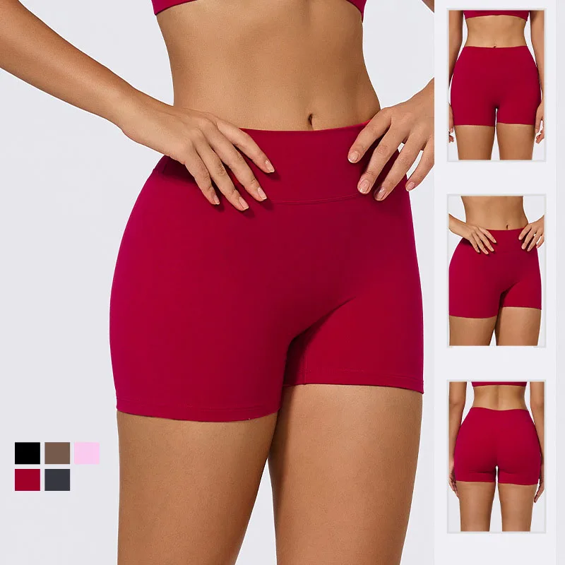 

Женские шорты для йоги с высокой талией — обтягивающие шорты для бега и фитнеса, дышащие эластичные леггинсы для спортзала