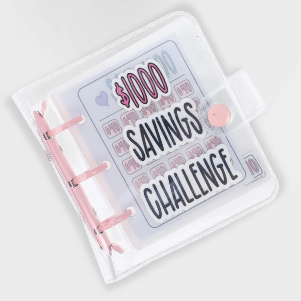 2Pcs Envelope Challenge Binder PVC Budget Binder Cash Organizer Loose-Leaf Money Saving Planner Budget Binders