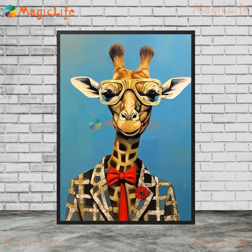 Funny Alpaca Rabbit Elephant Animals Prints Portrait Wall Pictures For Living Room Poster Wall Art Canvas Painting Unframed