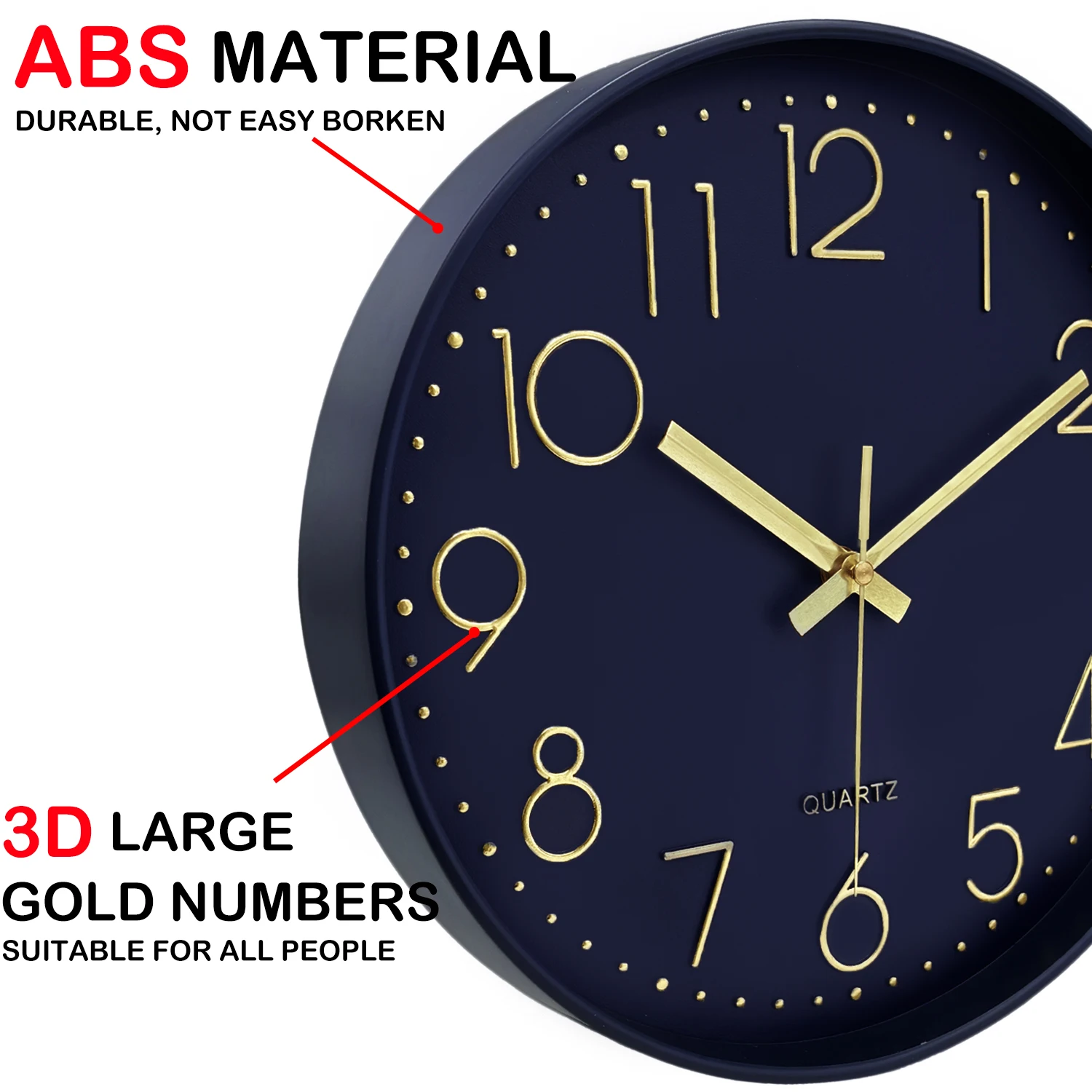 10 Inch Quartz Wall Clock Modern Cubic Digital Silent Clock Living Room Bedroom Wall Clock With Non Ticking Home Decoration