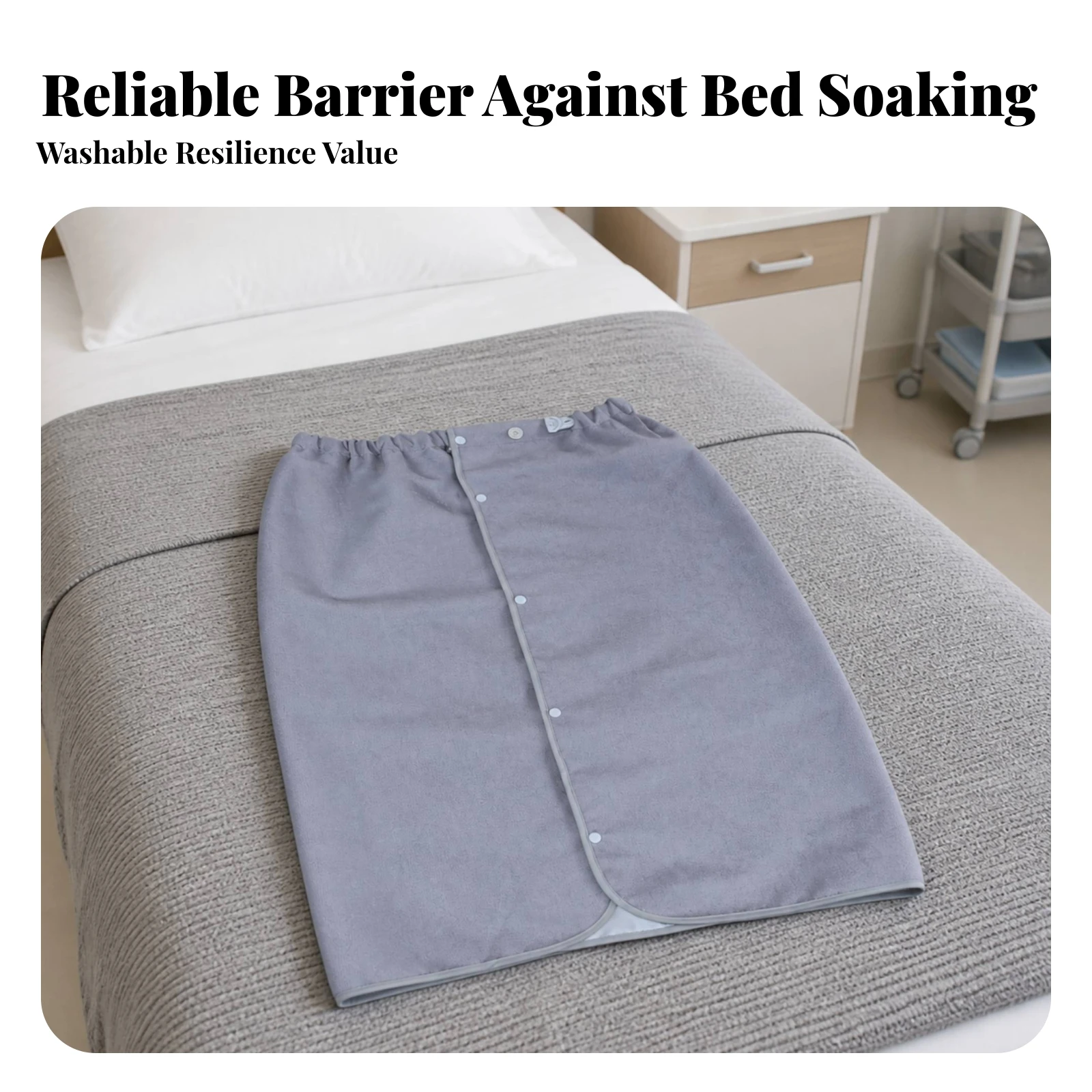 Incontinence Care Skirt with Snaps Absorbent Adult Diaper Skirt Apparel Washable for Elderly, Nursing Homes, Bedside