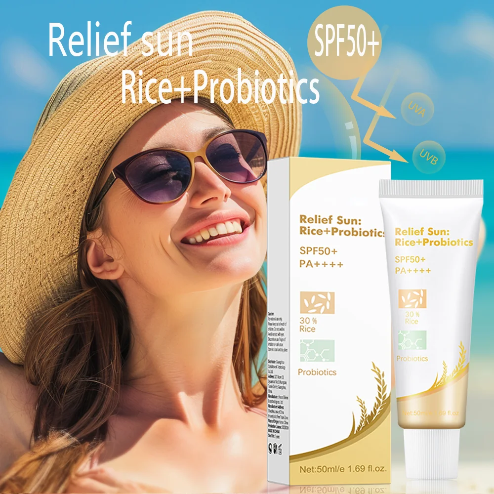 Rice Probiotics SPF 50+ Facial Body Sunscreen Whitening Sun Cream Sunblock Skin Protective Cream Anti Sun Facial Protection Crea