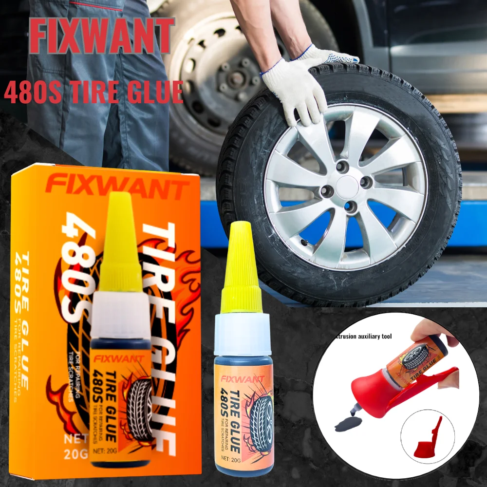 FIXWANT 480S Tire Repair Instant Glue Rubber Adhesives Black Glue Caulk Repair Seal Tyre Sealant Bike Car Motorcycle Repair Glue