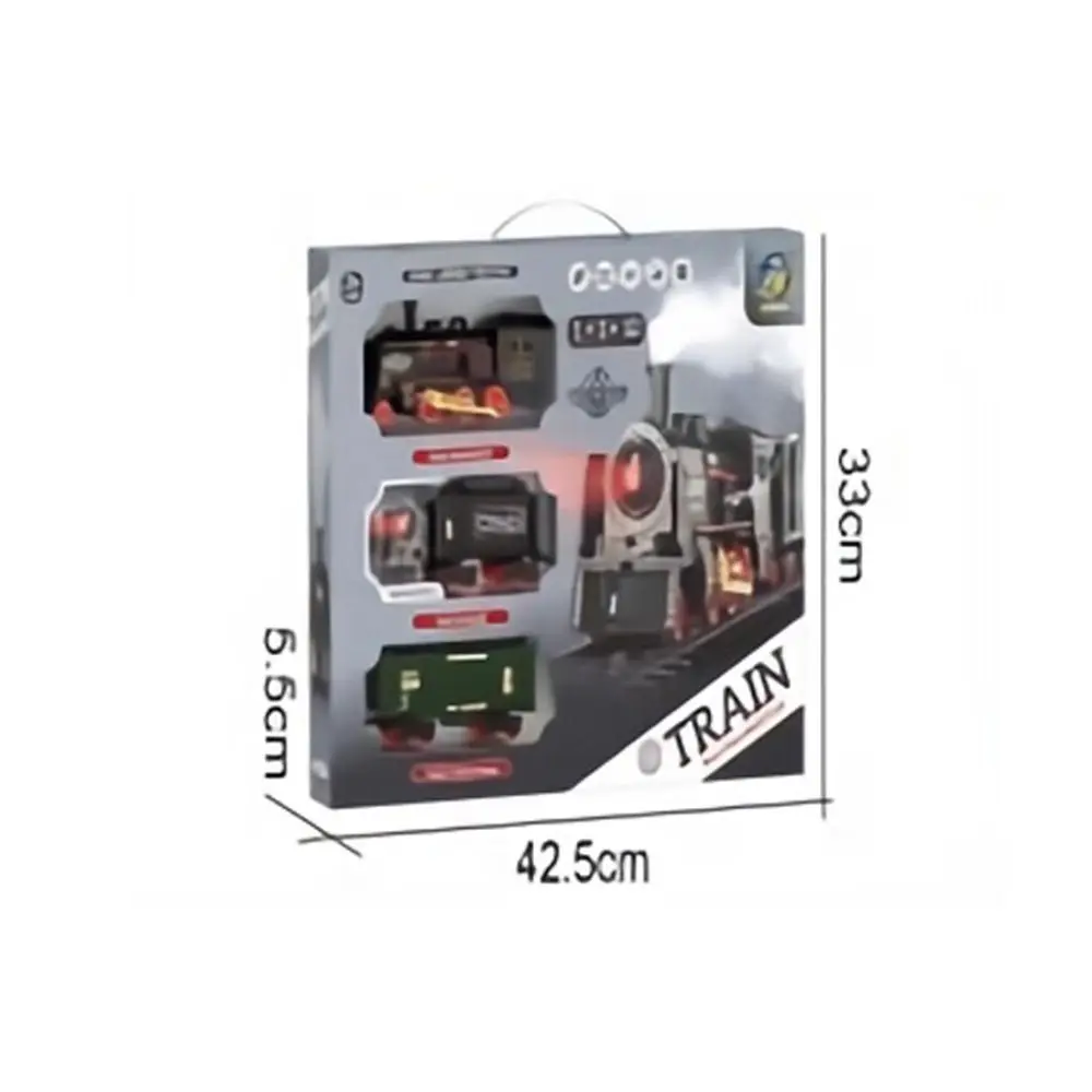 Zestaw kolejowy z dźwiękiem: retro pociąg parowy, lokomotywa parowa, szybka kolej elektryczna, kolejka elektryczna, zestaw do samodzielnego montażu.