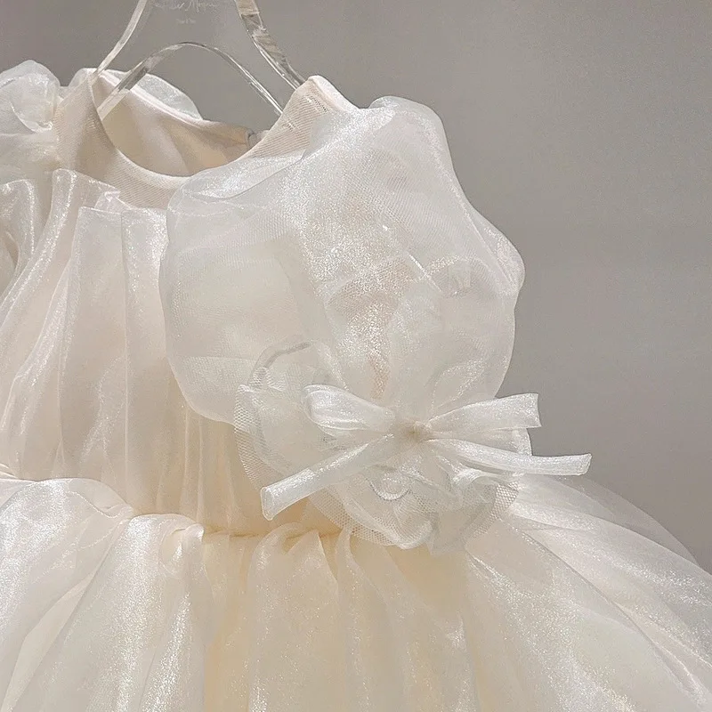 Toddler Baby Girl Princess Tutu Dress Puff Sleeve Infant Toddler Child Tulle Vestido Wedding Birthday Pageant Party