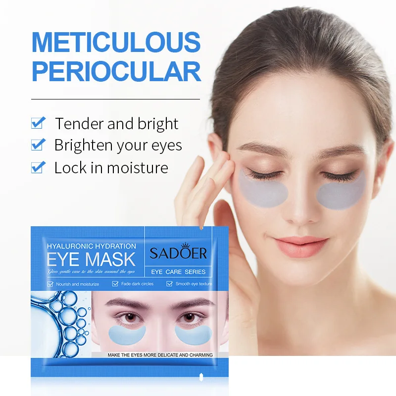 Mascarilla de colágeno de cristal para ojos, 100 piezas = 50 pares, hidratante, antiojeras, reafirmante, parches para ojos Sakura, cuidado de la piel