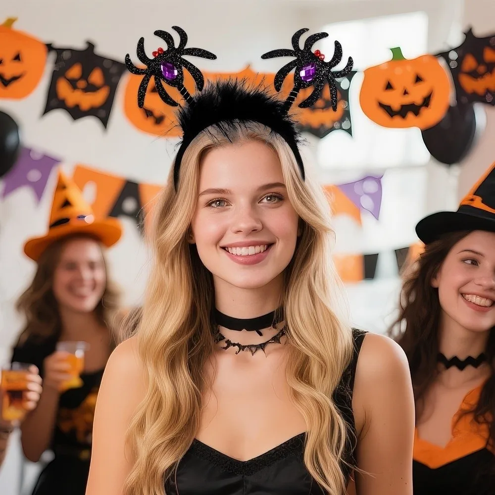 Pumpkin Halloween Pumpkin Headband Spider Ghost Vegetables Halloween Party Hair Hoop Creative Photo Prop