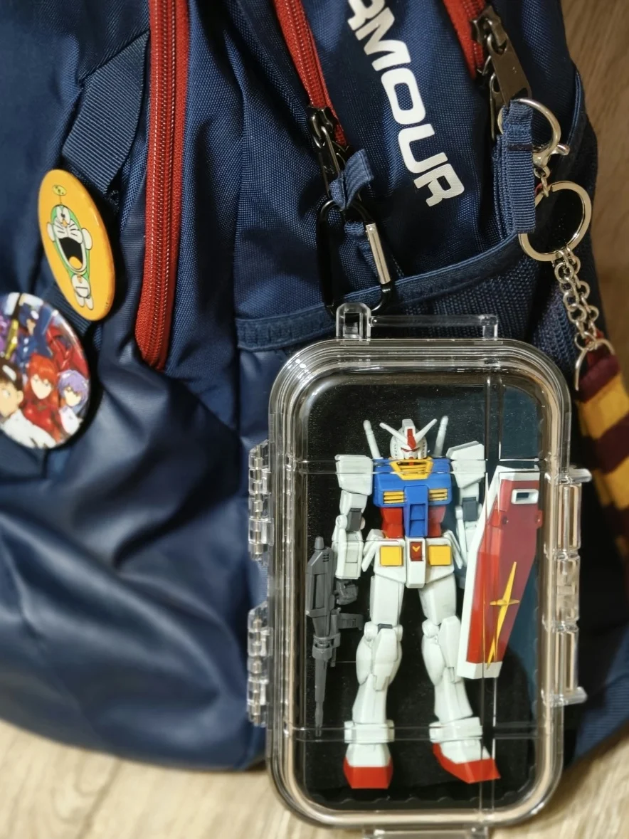 透明ディスプレイ収納ボックスフィギュア用ポータブルヒンジ付きカバーロングキューブプラスチックボックスウォーハンマー40kモデル用保護バックパック