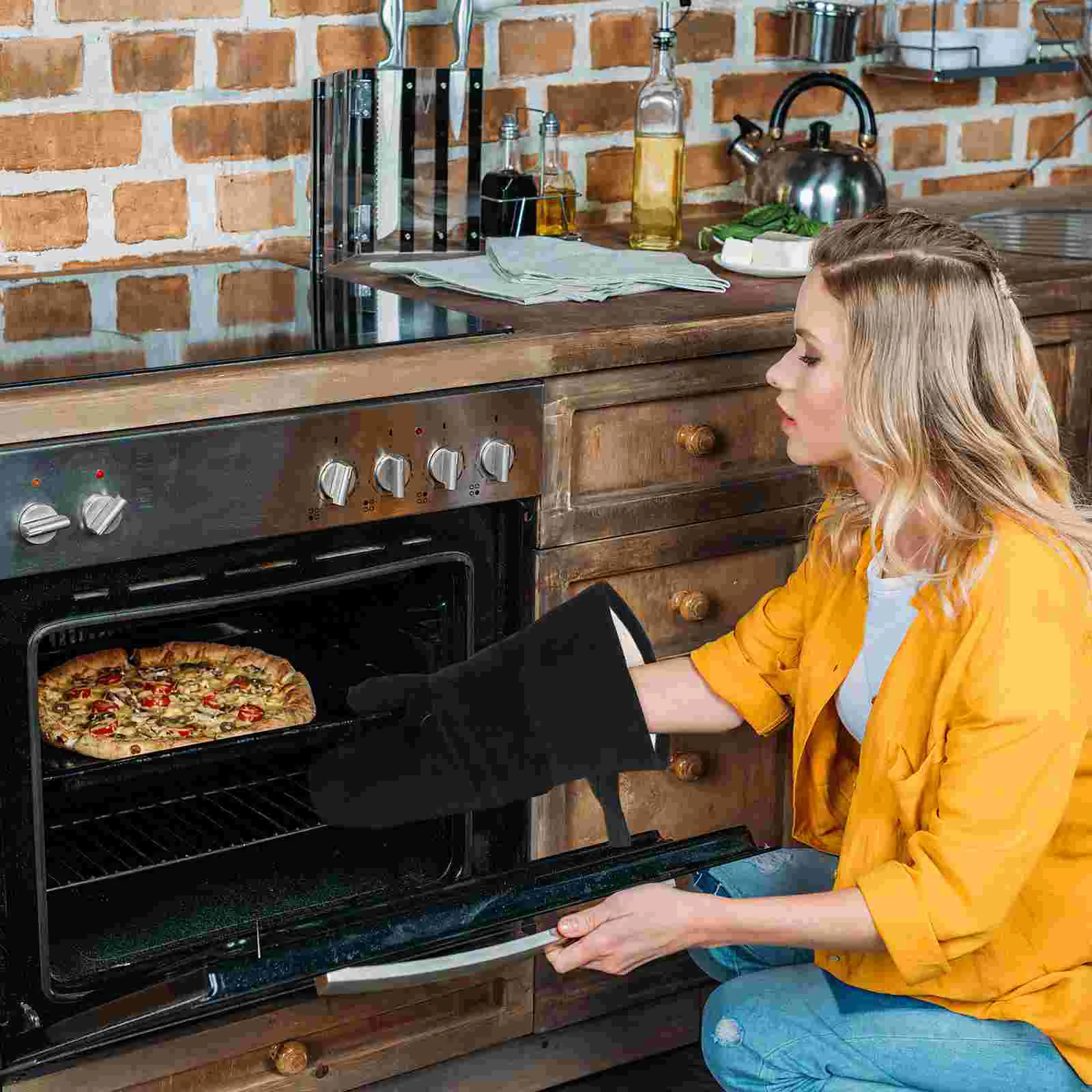 Schweißhandschuhe Backen Grill Brenner Zubehör Feuerbeständige Kamin Papa beheizte Fäustlinge