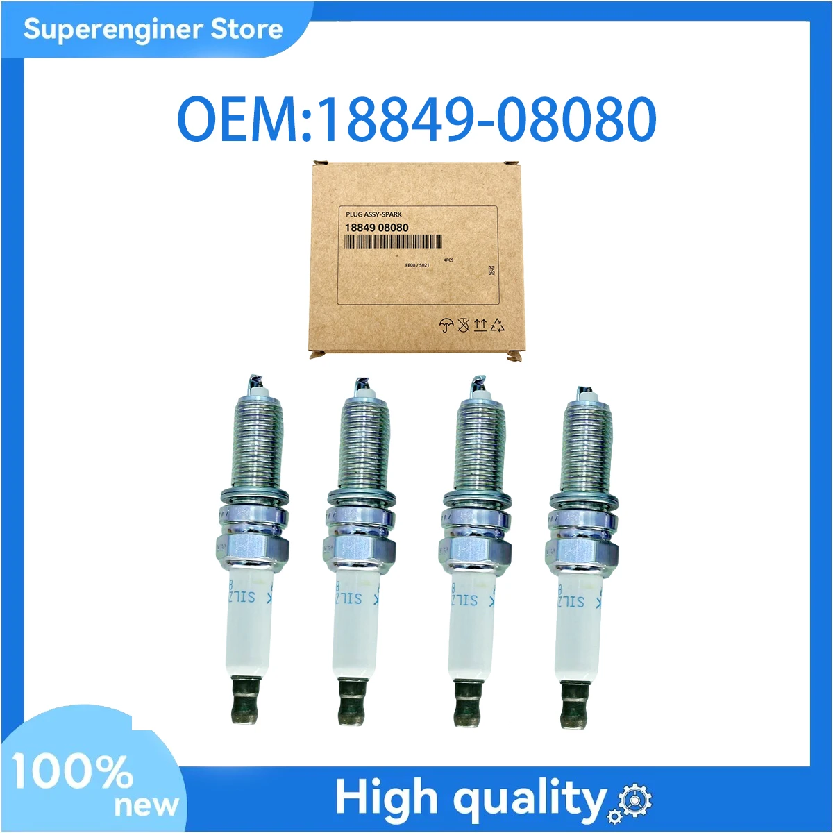 

4PCS Spark Plug 18849-08080 for 2015-2021 Kia Forte Forte5 Koup Optima Soul 1.6L Turbo 18849 08080