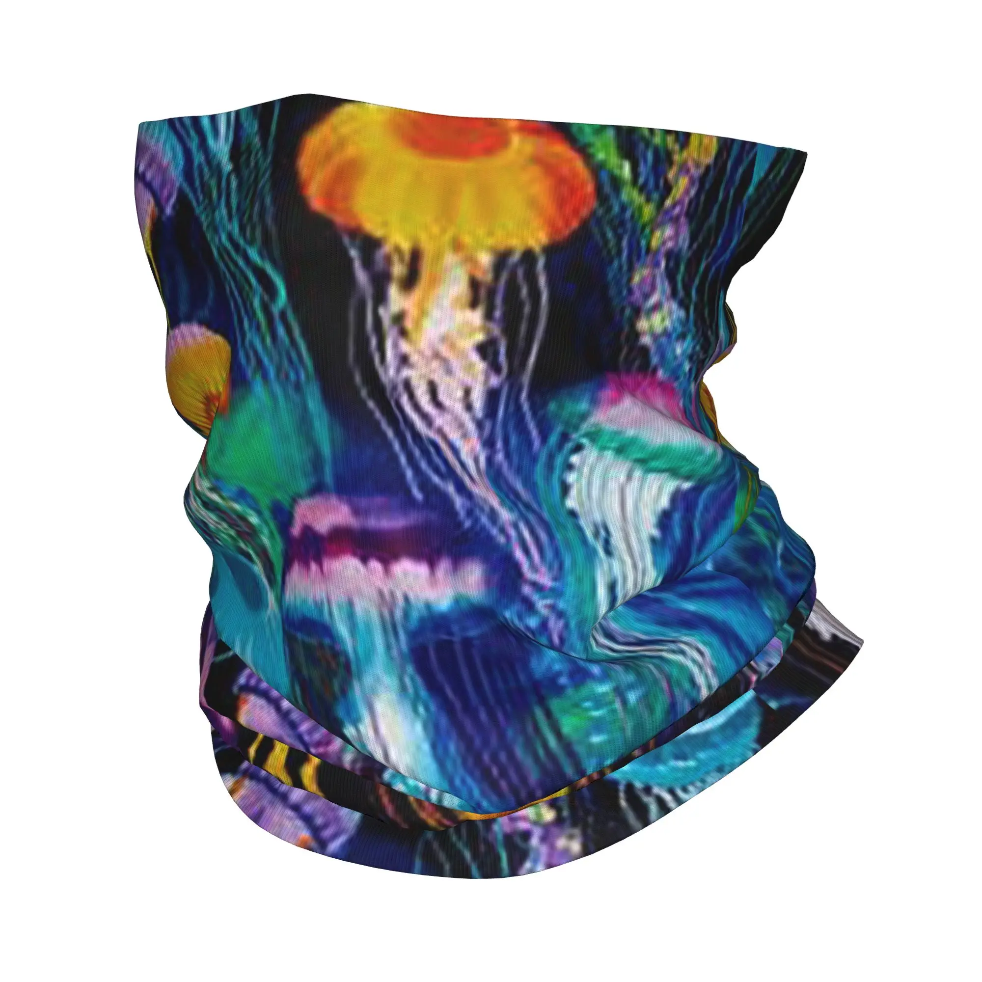 

Jellyfish Art Bandana Neck Gaiter Printed Mask Scarf Multi-use Headwear Hiking Fishing For Men Women Adult