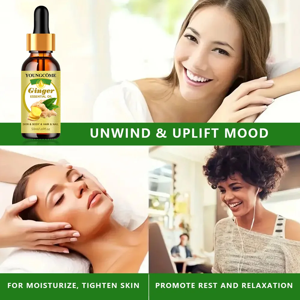 100% زيت الزنجبيل النقي العطري لنمو الشعر مجموعة الزنجبيل الطبيعي علاج طبقة الشعر لتقليل تساقط الشعر وتقوية الجذور 2 قطعة #5