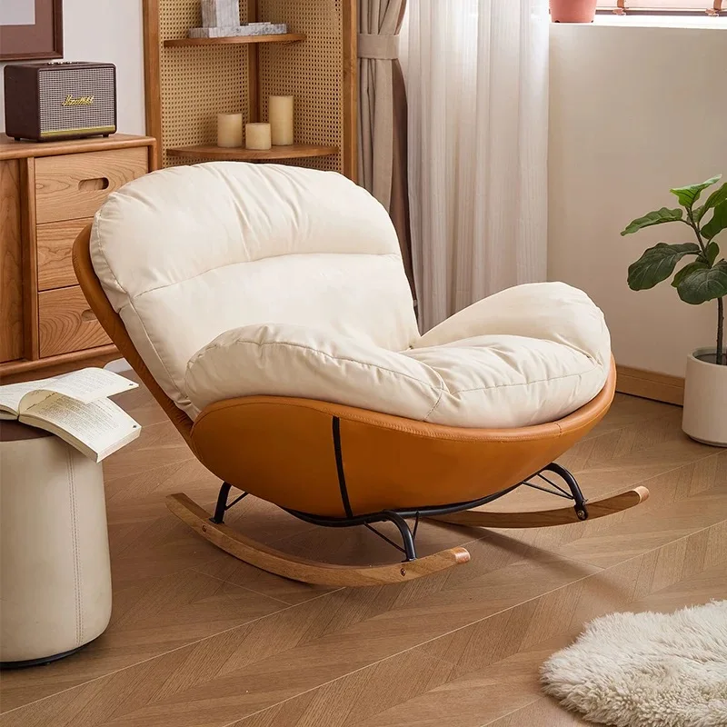 

Современное роскошное кресло-качалка для гостиной, кресло-реклайнер, диван-шезлонг, одиночное, для отдыха, с металлическим круглым каркасом, мебель для спальни для взрослых
