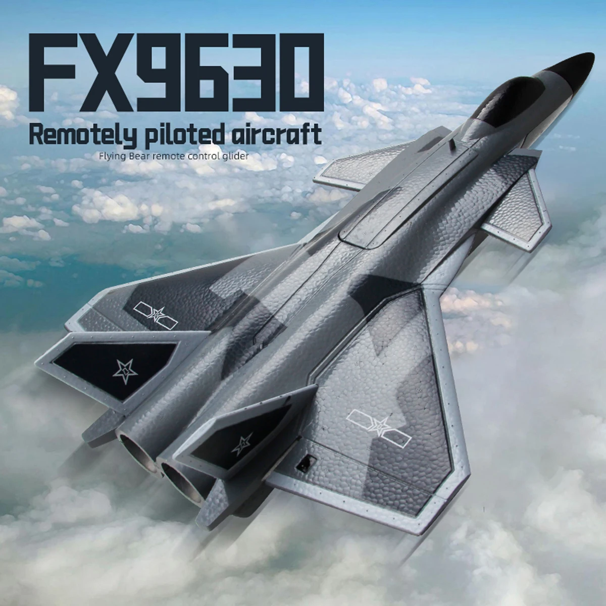 FX9630 J20 RC Plane Gyroscope Power Fighter Remote Control Airplane Anti-collision Soft Rubber Head Glider with Culvert Design view 2
