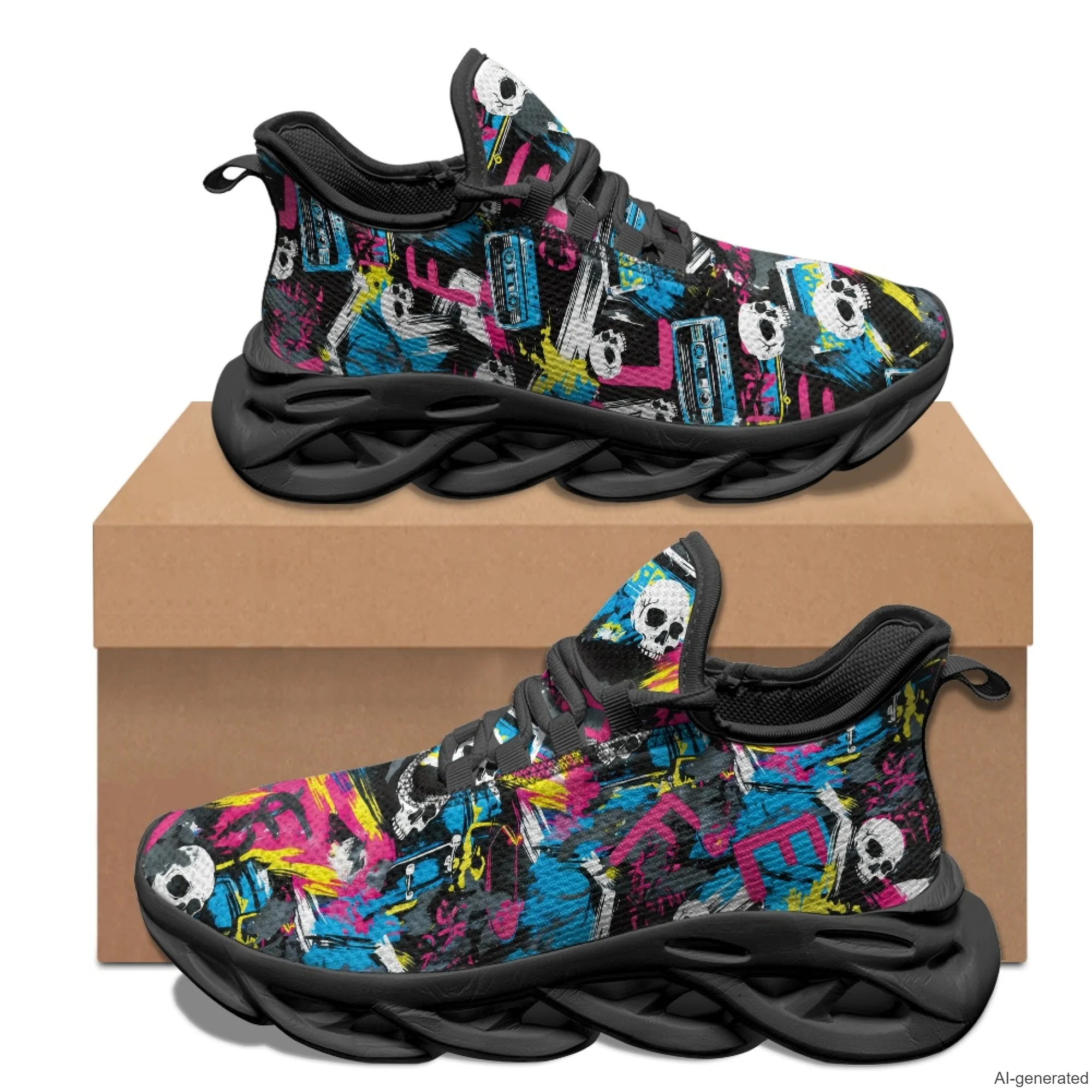 XIXIRIMIDO Max Soul Shoes Cool Skull Running Shoes for Men Lightweight Breathable Mesh Casual Fashion Women Snakers 35-48