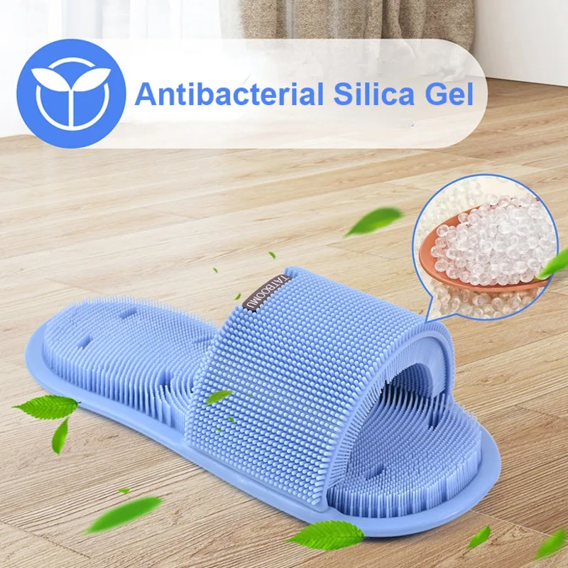 New magic foot washing slippers bathroom men's and women's bath anti-skid silicone slippers foot rubbing massage cleaning brush