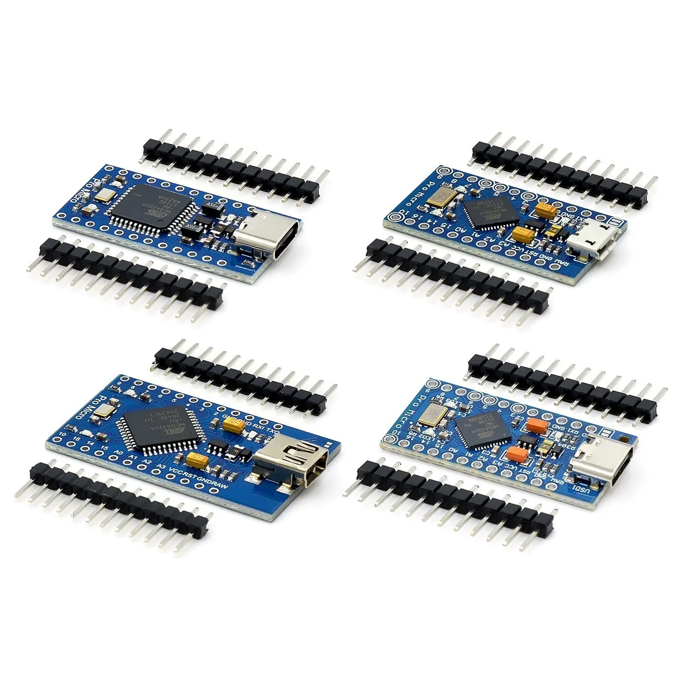 MICRO/MINI/TYPE-C USB Pro Micro for arduino ATmega32U4 5V/16MHz Module with 2 row pin header For Leonardo in stock best quality