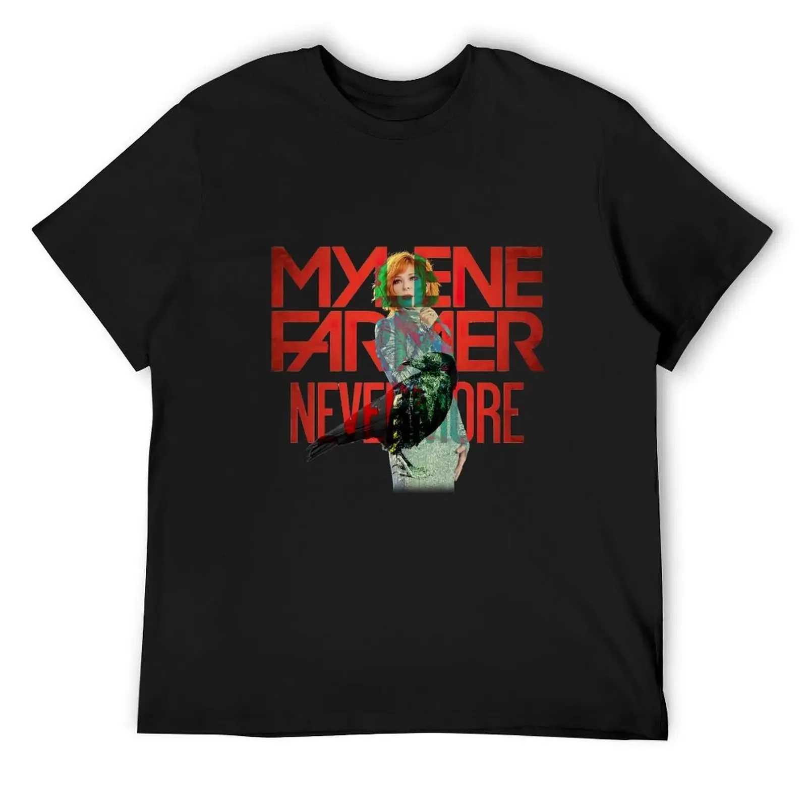 

Mylene Farmer Nevermore tour-Mylene with Raven T-Shirt tops hippie clothes shirts graphic tee t shirts for men cotton