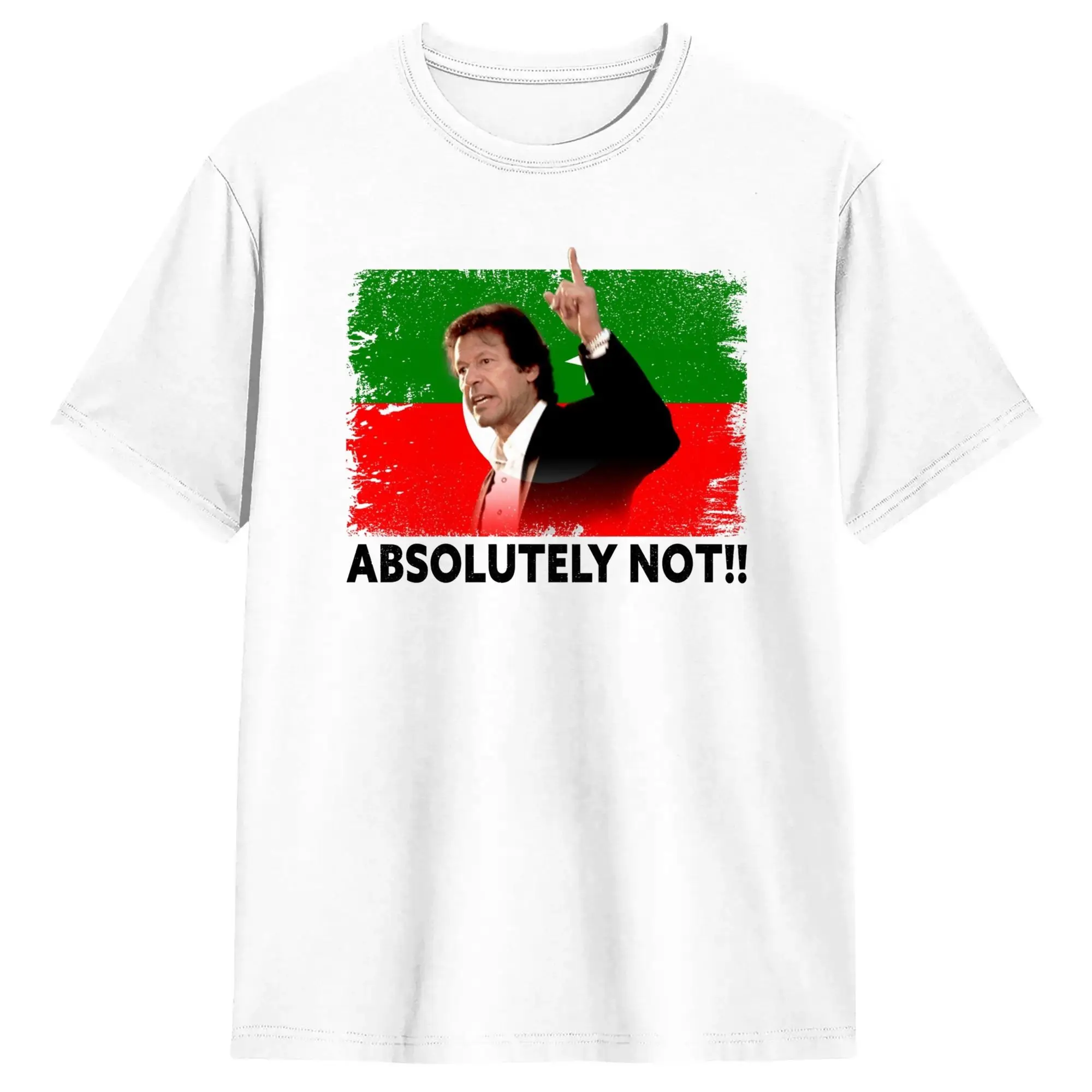 Imran Khan Absolutely Not Pti Pakistan Minister T-Shirt for Men 100% Cotton Tee Shirt O Neck Short Sleeve T Shirts Clothing