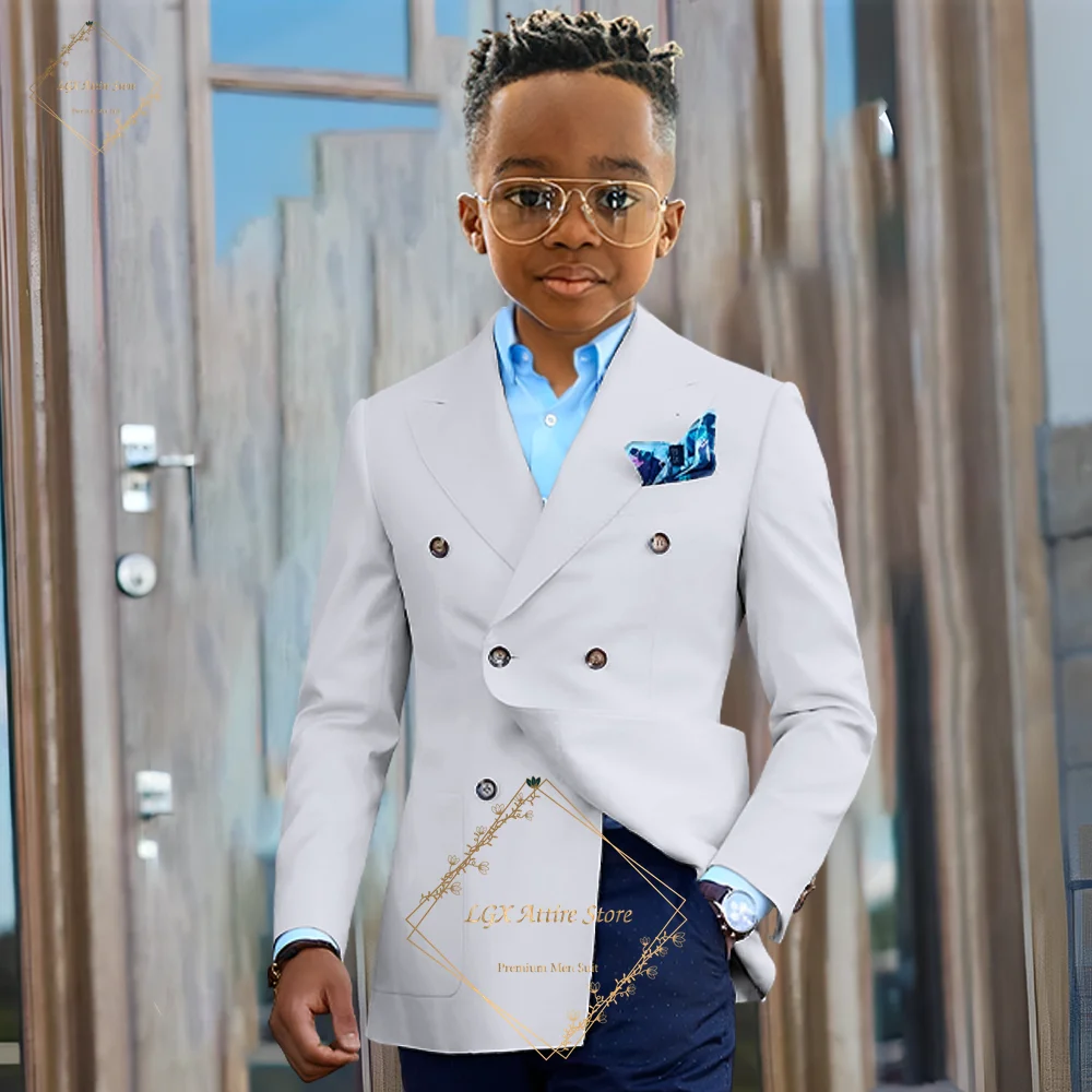 Blazer para niños con diseño cruzado: estilo empresarial de lujo, perfecto para bodas y fiestas