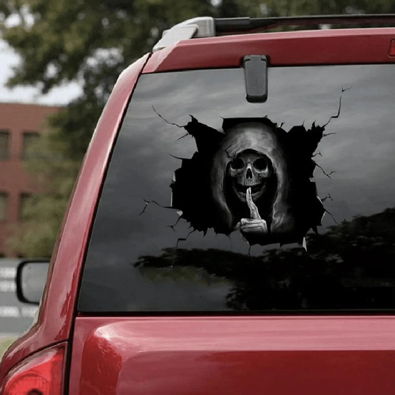 Car Decal Sticker 3D Scary Skull Stickers Auto Window Bumper Decro Wall Sticker Halloween Home Door Wall Sticker Car Accessories