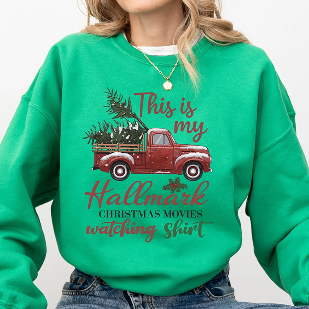 Vintage Weihnachten Gemütliches Fleece Sweatshirt Wunderbarer Weihnachtsfilm Beobachtung Unisex Sweatshirt Y2K Langarm Pullover Streetwear