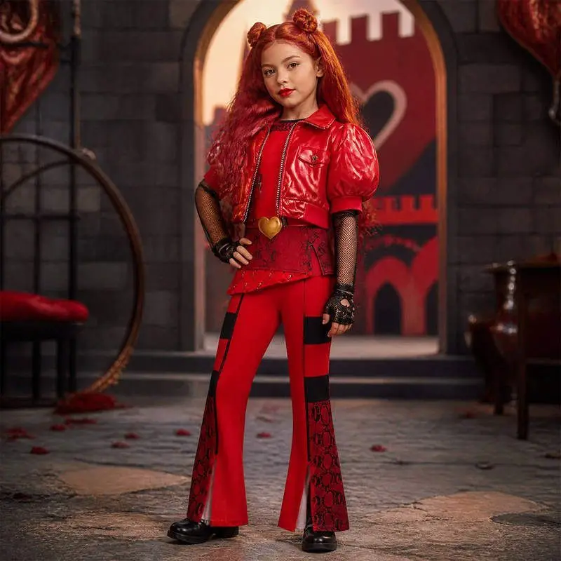 Descendants 4 Little Red Rises Cosplay Costume Children's Halloween Queen National Stage Costume Women's Fashion Ladies' Clot...