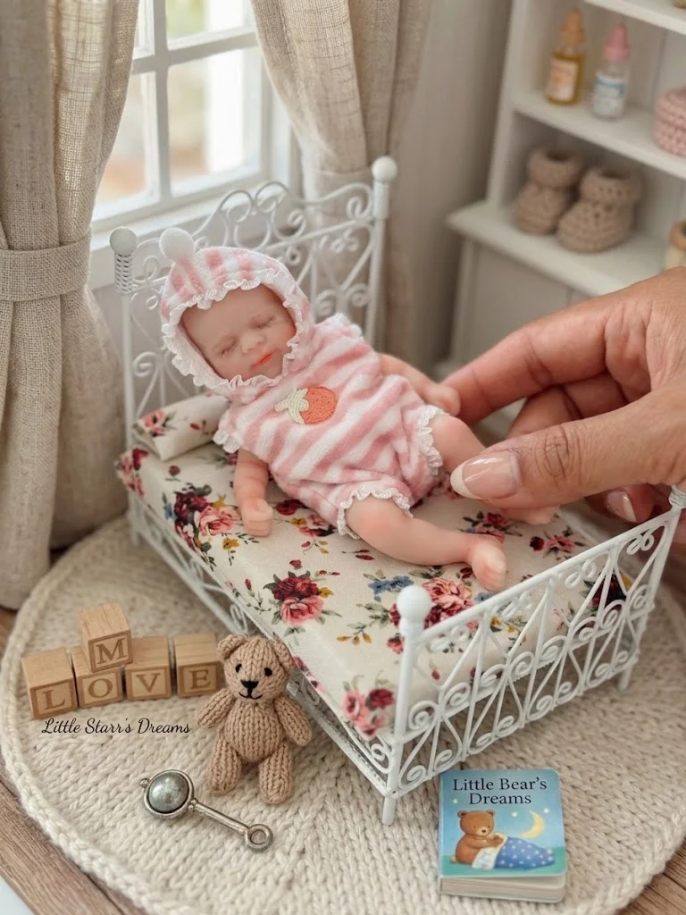 NPK 15CM Solid Super Soft Elastic Silicone Reborn Pascale Handmade 3D Skin Realistic Collectible Art Doll for Xmas Gifts