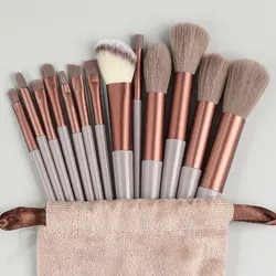 Pincéis de maquiagem 13 pçs conjunto fundação corretivo pó blush kabuki mistura acessórios de maquiagem sombra escova ferramenta de beleza macia