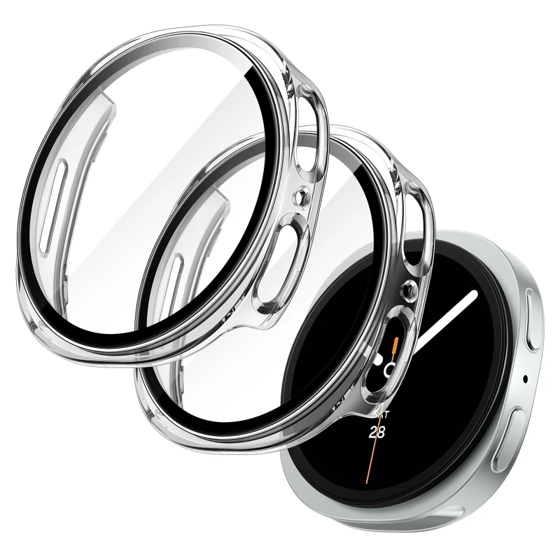 �y�Z�[�����z2 �̋����K���X + PC �J�o�[ Samsung Galaxy Watch 8 44mm 40mm �p �S�ʕی�o���p�[�P�[�X Galaxy Watch 8 44/40mm �p