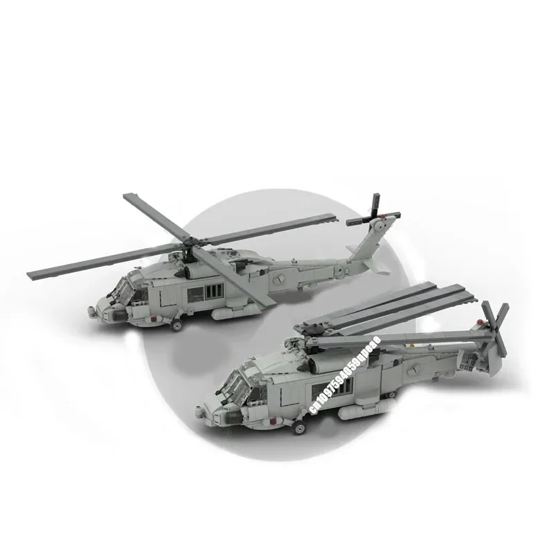 

New 1015Pcs Moc Military Weapons Sh-60 Sea Hawk Jet Fighter Model Building Blocks Technology Diy Assembly Kids Toy Holiday Gifts
