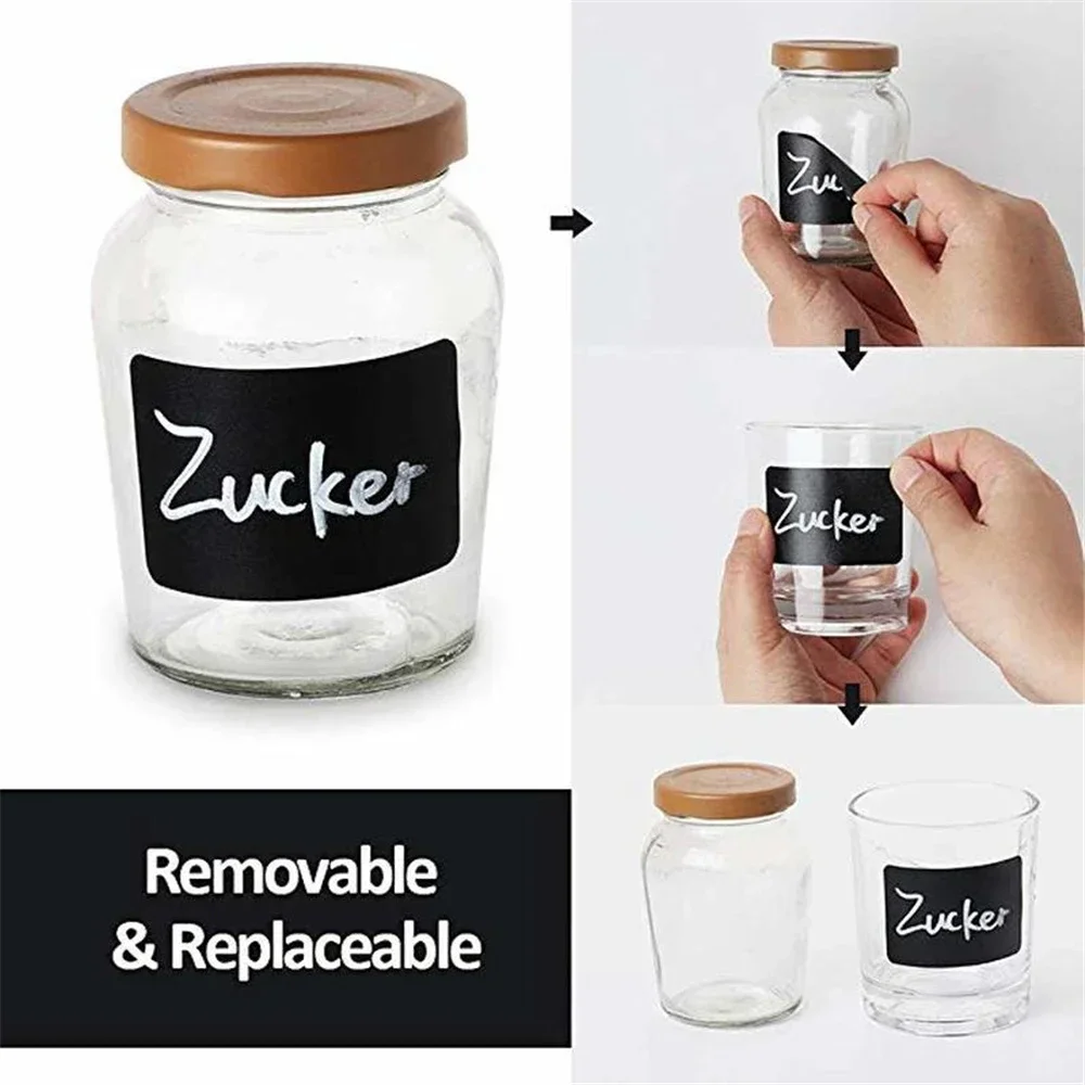 120pcs/roll Jars Labels Erasable Chalkboard Label Waterproof Sticker Craft Kitchen Blackboard Sticker Bottles Tag Marker Sticker
