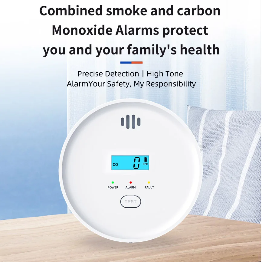 

NOCCLILI 10 Years Battery Life For Carbon Monoxide Sensor 2 in 1 Independent CO and Smoke Alarm Fire Protection Detector