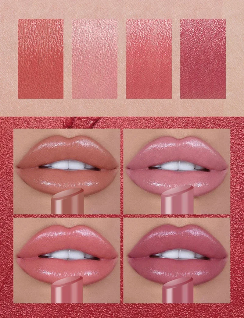 4 Stück sexy Lippenstift Set Kosmetik Lippenstift koreanische Kosmetik Lippen farbe Lip gloss wasserdichte Lippen pflege langlebige Kosmetik