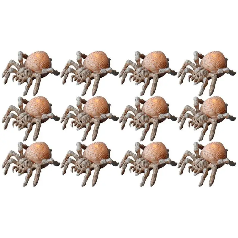 

Halloween Spider Lights 12Pcs Halloween Spider Shape Light Ornaments Battery Powered Multifunctional Halloween Decors Button