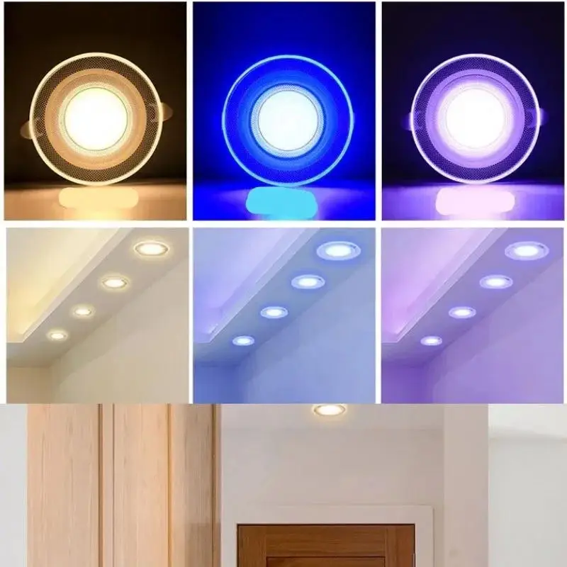 LED 3 kolory regulują światło W dół wpuszczane z możliwością przyciemniania 7W 12W oświetlenie sufitowe W domu światło reflektorów AC220V