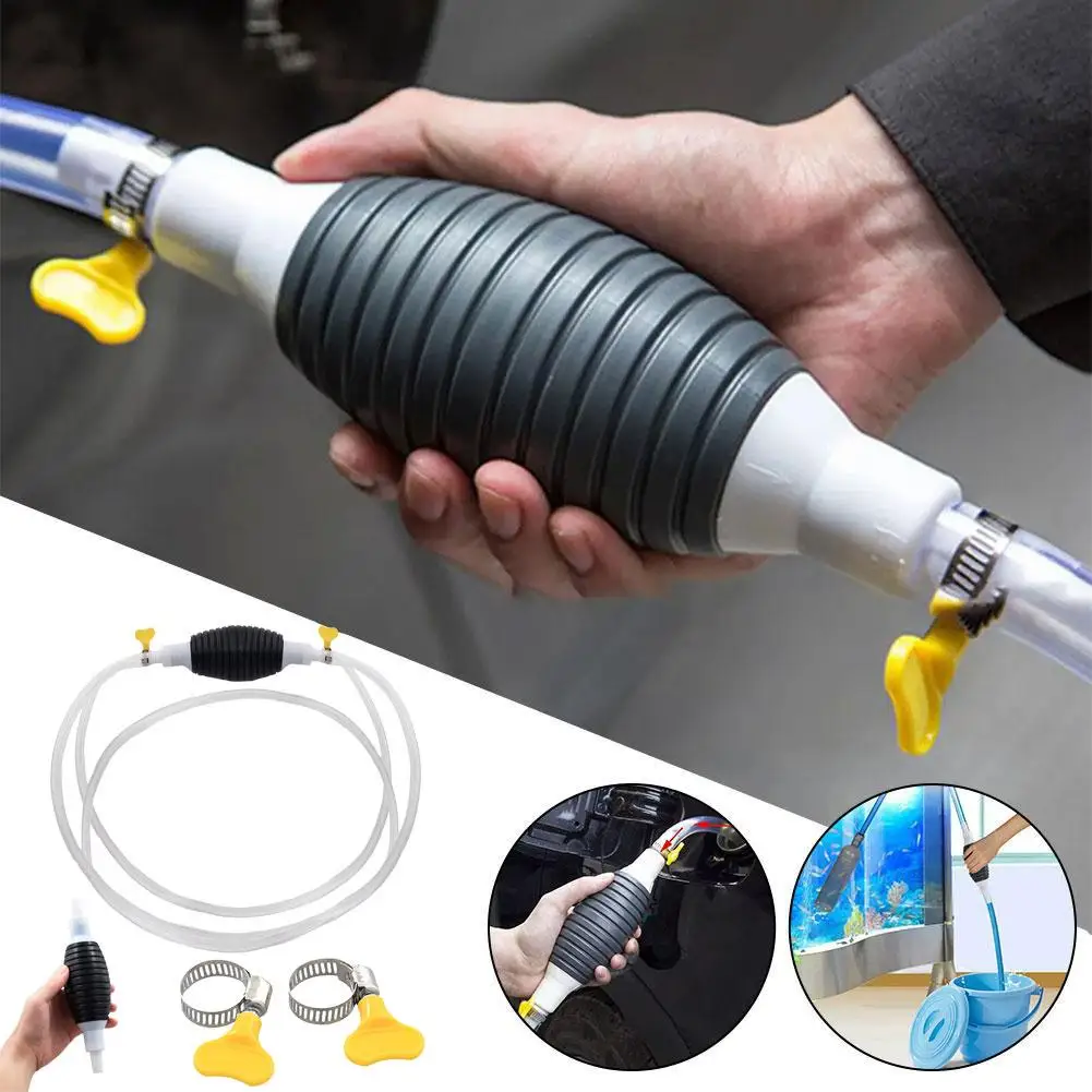 Portable Self-Priming Vacuum Pump For Fuel Water Extraction Multi-functional Hand Pump For Car Emergency Fuel Accessories