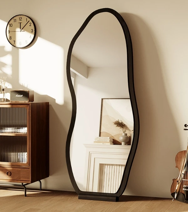 HD Irregular Full Length Lighted Mirror Eco-Friendly Wall Floor Mounted Decorative Mirror For Home Wholesale