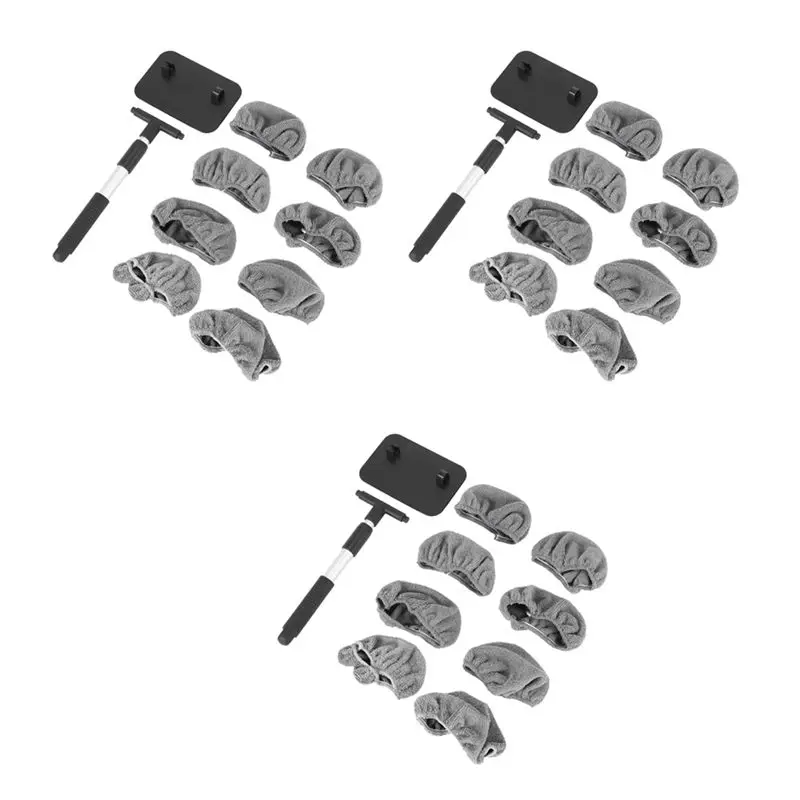 3x-car-window-cleaner-brushwindshield-glass-cleaning-tool-extendable-aluminum-handle-with-24pcs-microfiber-covers