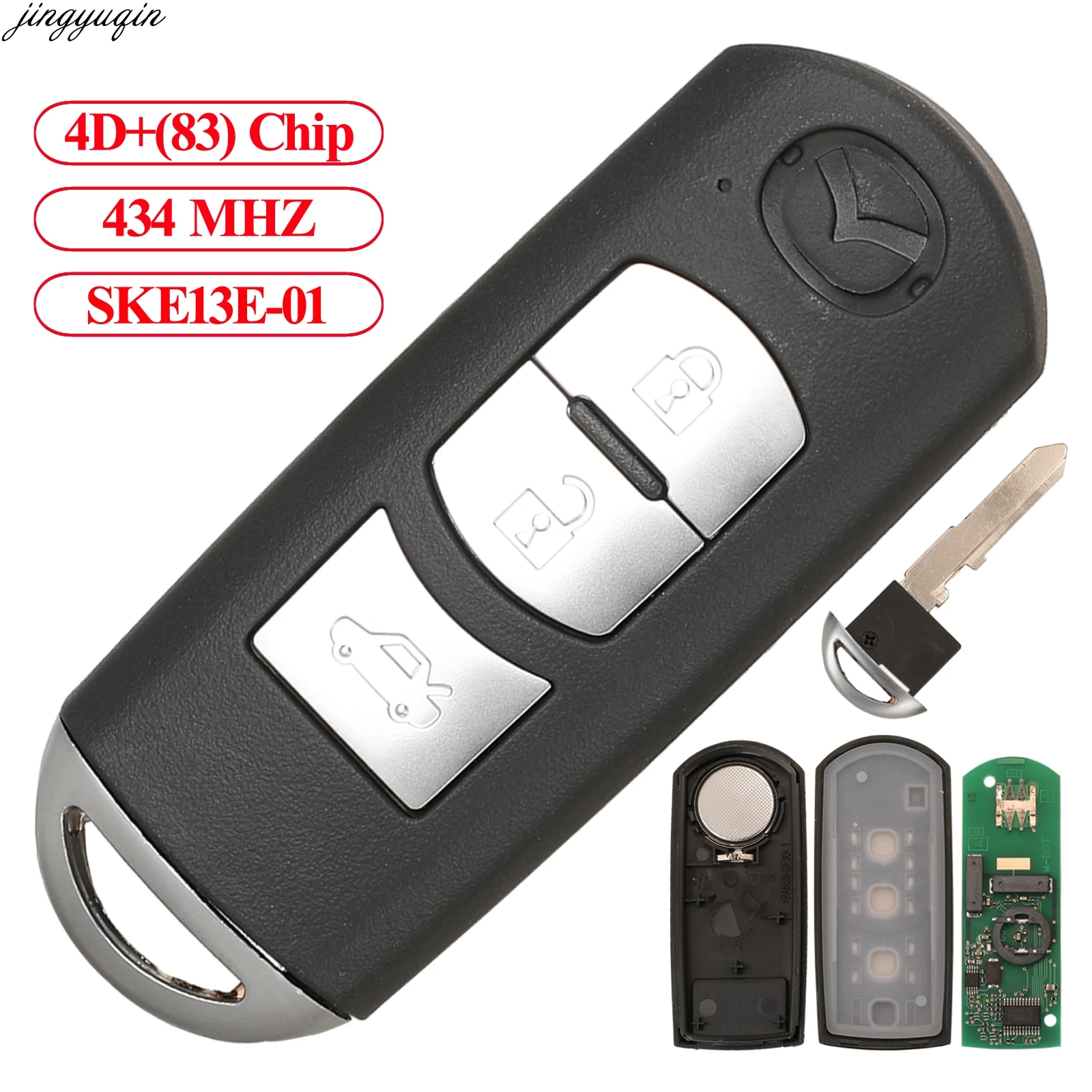 Jingyuqin Remote Control Car Key 4D+(83) 434MHZ SKE13E-01 For Mazda 3 6 Axela Atenza CX5 CX4 CX3 MX5 CX-4 CX-5 CX-7 2014-2017 3B