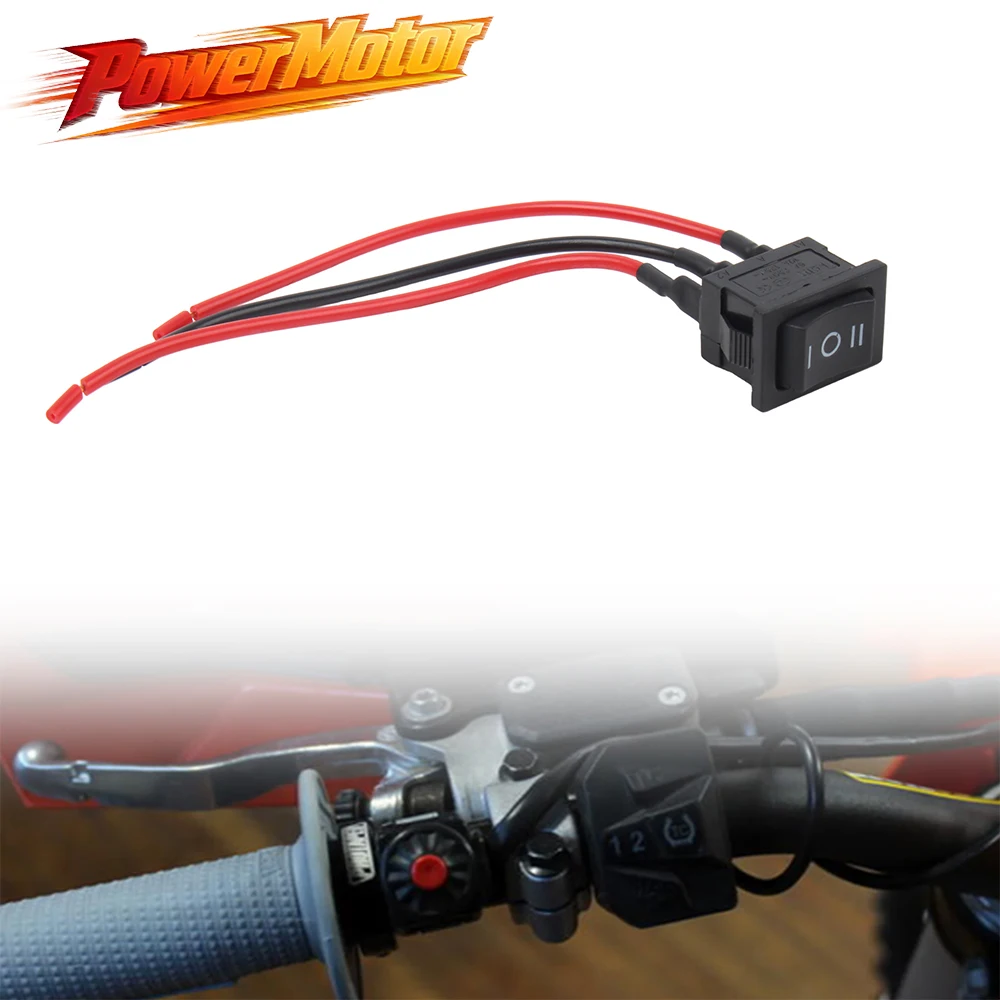 Mini Rocker Switch 2/3Pin ON-OFF 12V 6A with Pre-Wired Leads 15cm for Motorcycle ATV