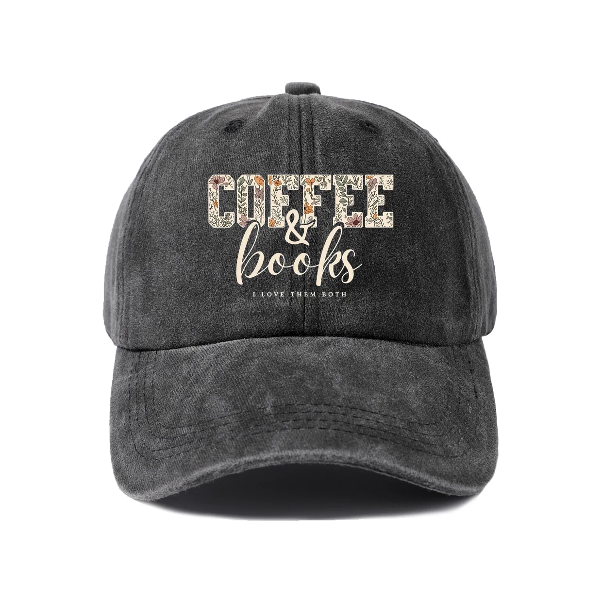 Coffee Lover Quote Graphic Baseball Cap, Vintage Washed Adjustable Unisex Dad Hat, Streetwear Gift