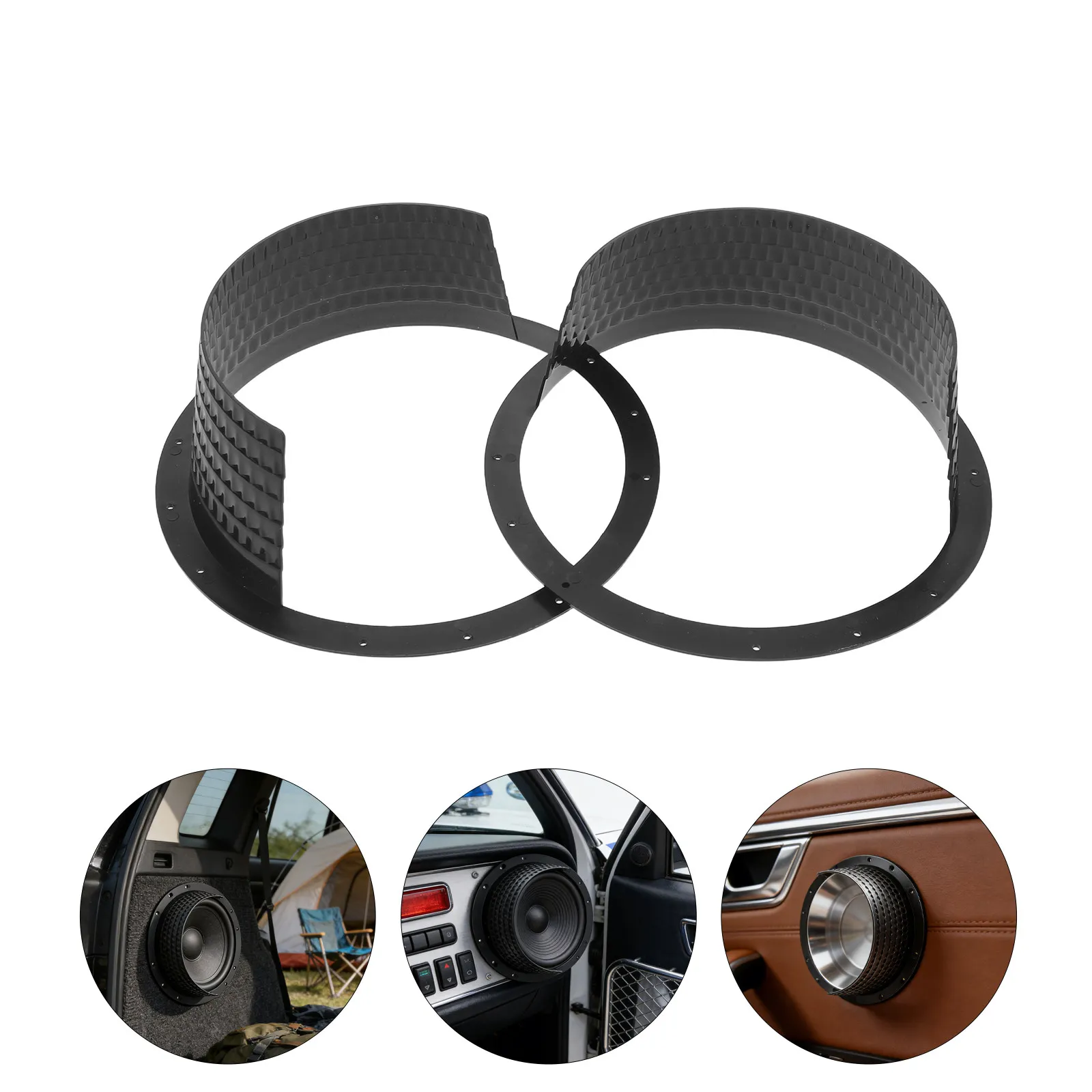 2Pcs Car Speaker Covers Waterproof Black Plastic Honeycomb Grill Protector for 8 Inch Automotive Stereo Speaker Audio Dust Cover