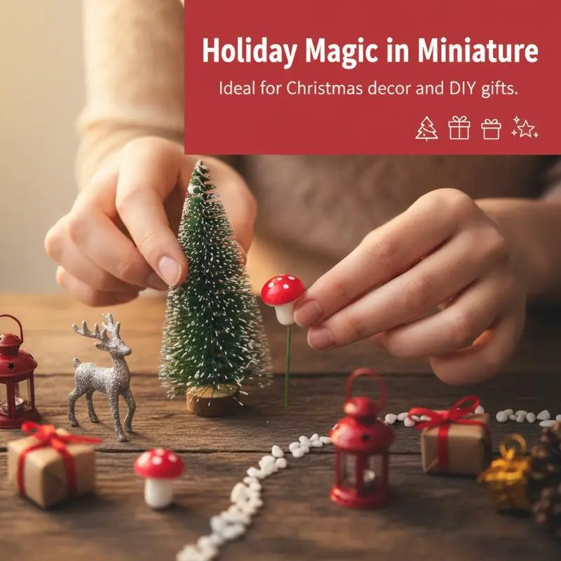 50Pcs Mini Mushrooms Foam Ornaments Perfect for Indoor Pots and Creative Decor